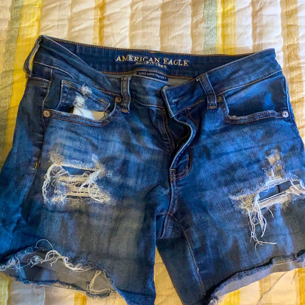 American eagle dark denim shorts